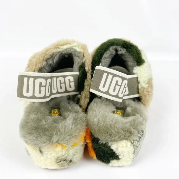 UGG Fluff Yeah Slide Cali Collage slippers in olive - Picture 4 of 12